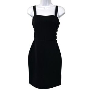 Y2K Side Strap Buckles Black Dress